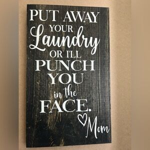 Laundry Room Household Funny Wooden Wall Hanging Sign Brand New